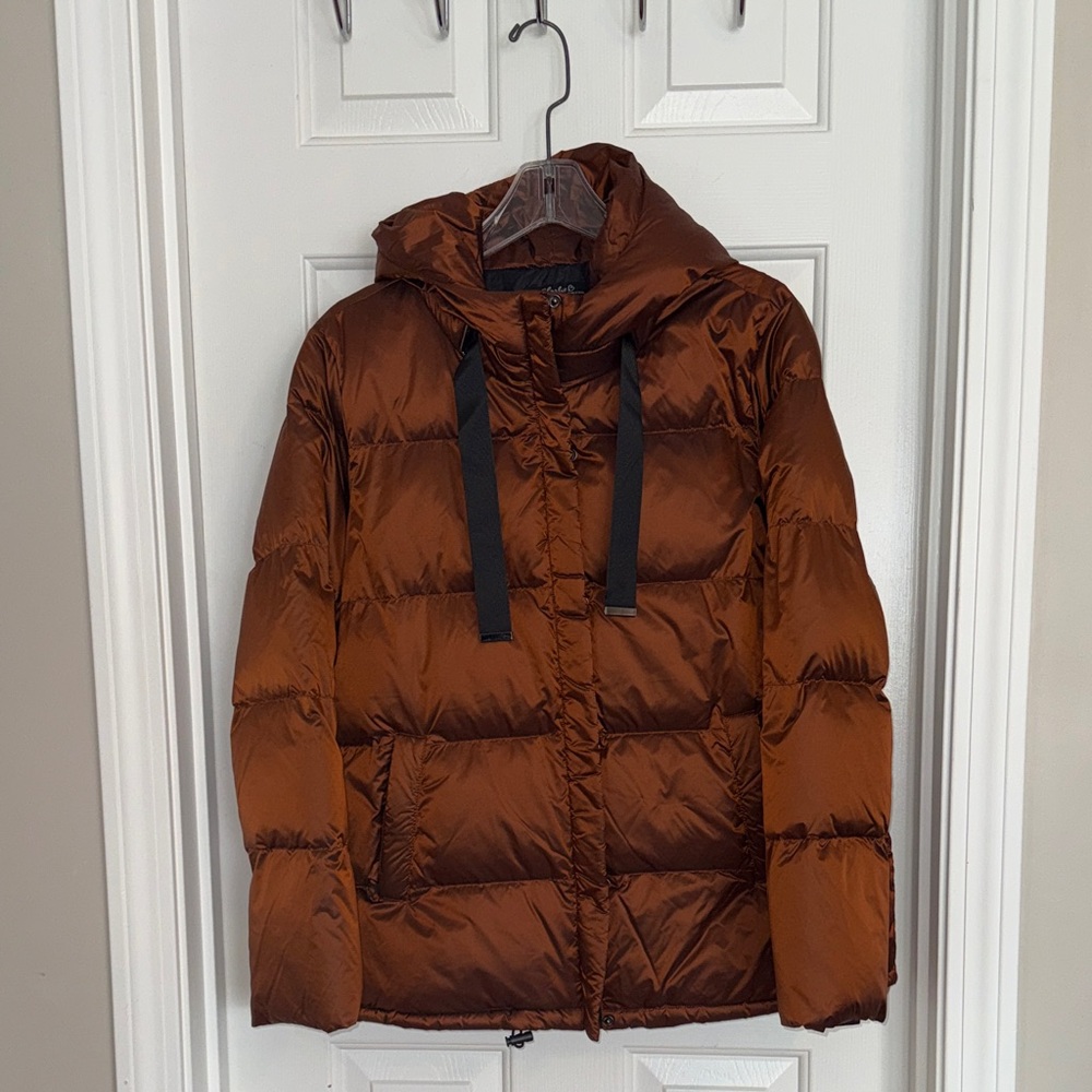 CHARLIE B Shiny Metallic  Copper Puffer Jacket